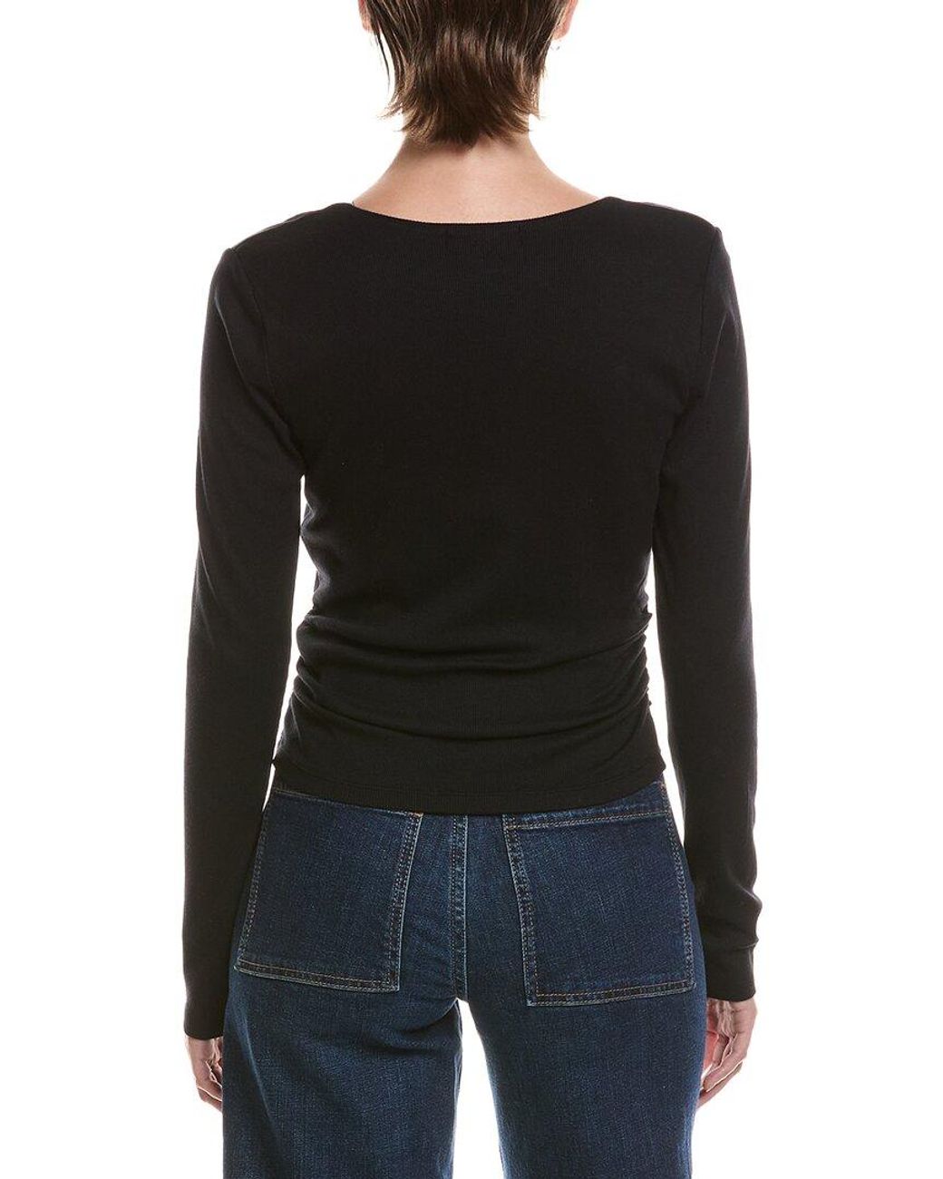 Michael Stars Black Sarah Square Neck Sweater