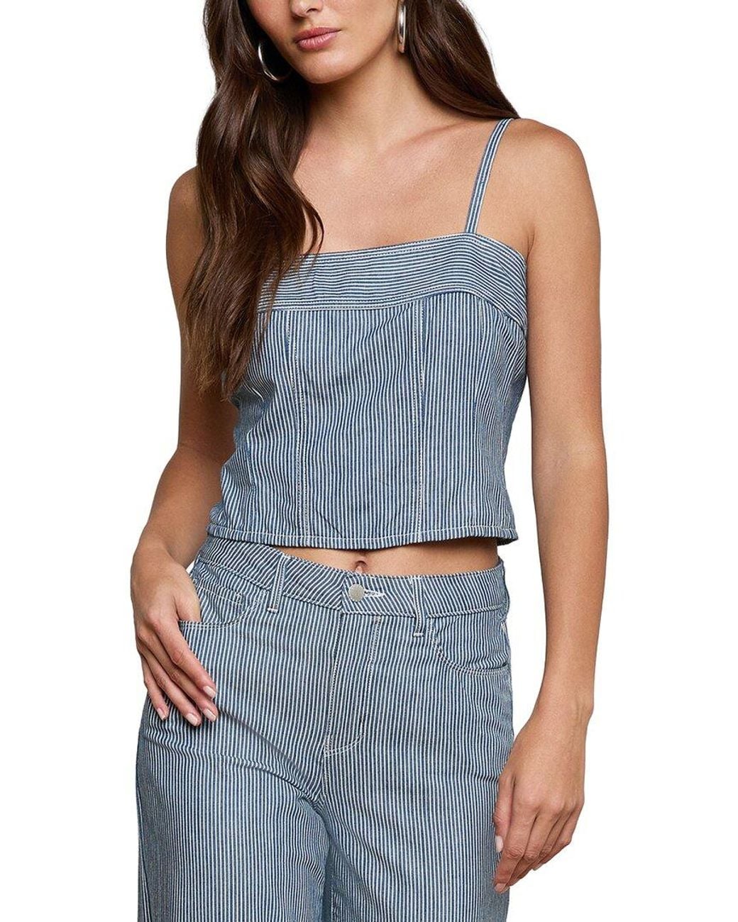 L'Agence Blue Arlin Seamed Midi Tank
