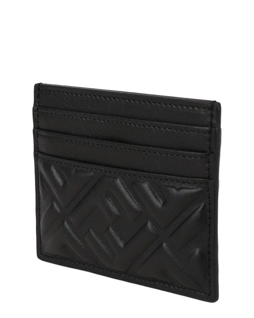 Fendi Black Lambskin Flat Card Holder (Authentic Pre-Loved)