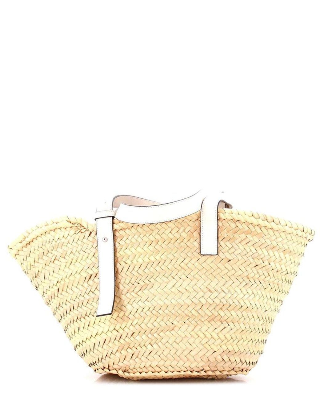 Loewe Metallic Raffia Basket Tote Medium (Authentic Pre-Loved)