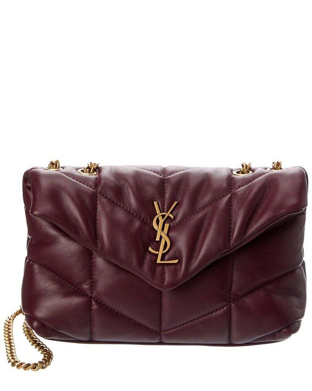 Saint Laurent Purple Toy Puffer Leather Shoulder Bag