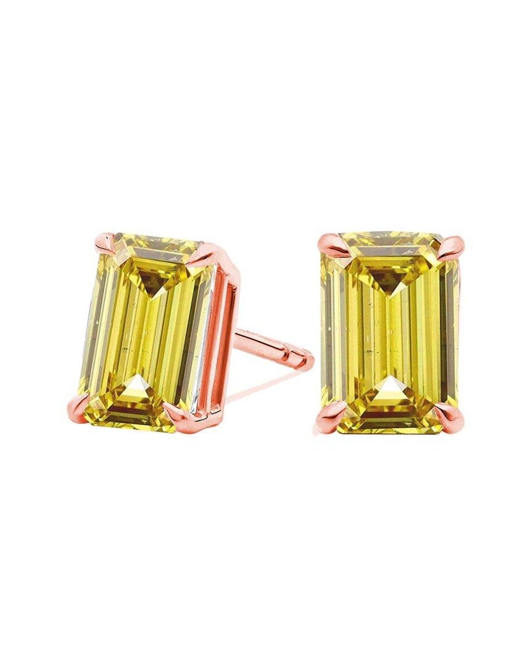 Amairah Yellow 14K Rose 2.00 Ct. Tw. Lab-Grown Diamond Stud Earrings