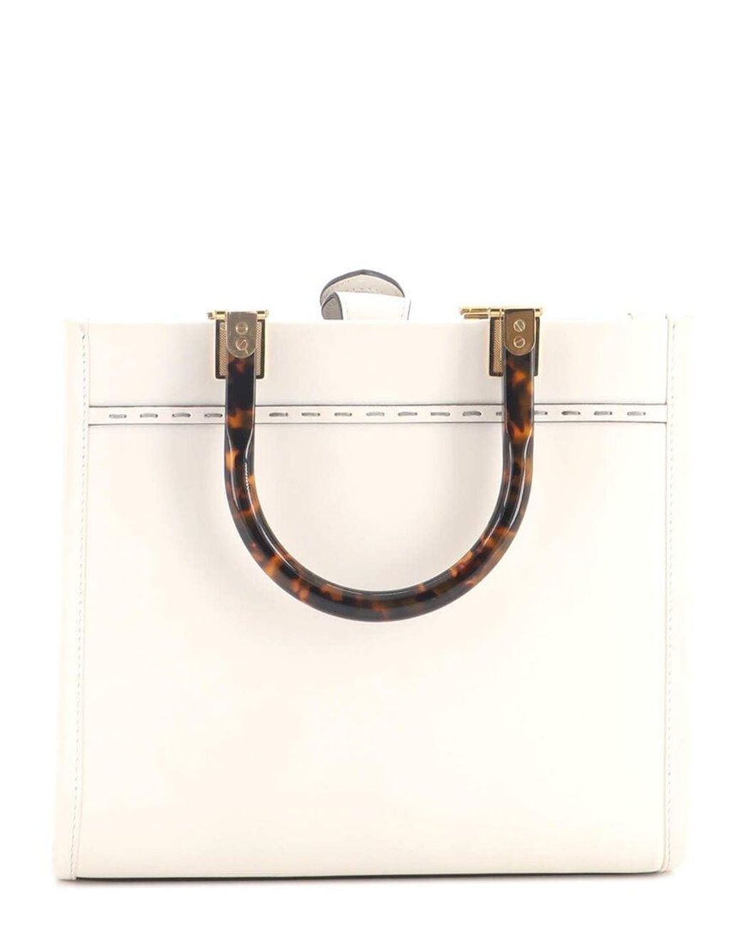 Fendi Natural Leather Sunshine Shopper Tote Small (Authentic Pre-Loved)