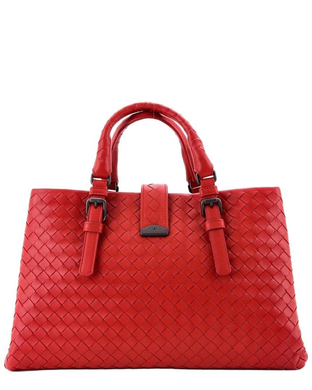 Bottega Veneta Red Intrecciato Nappa Roma Bag Small (Authentic Pre-Loved)