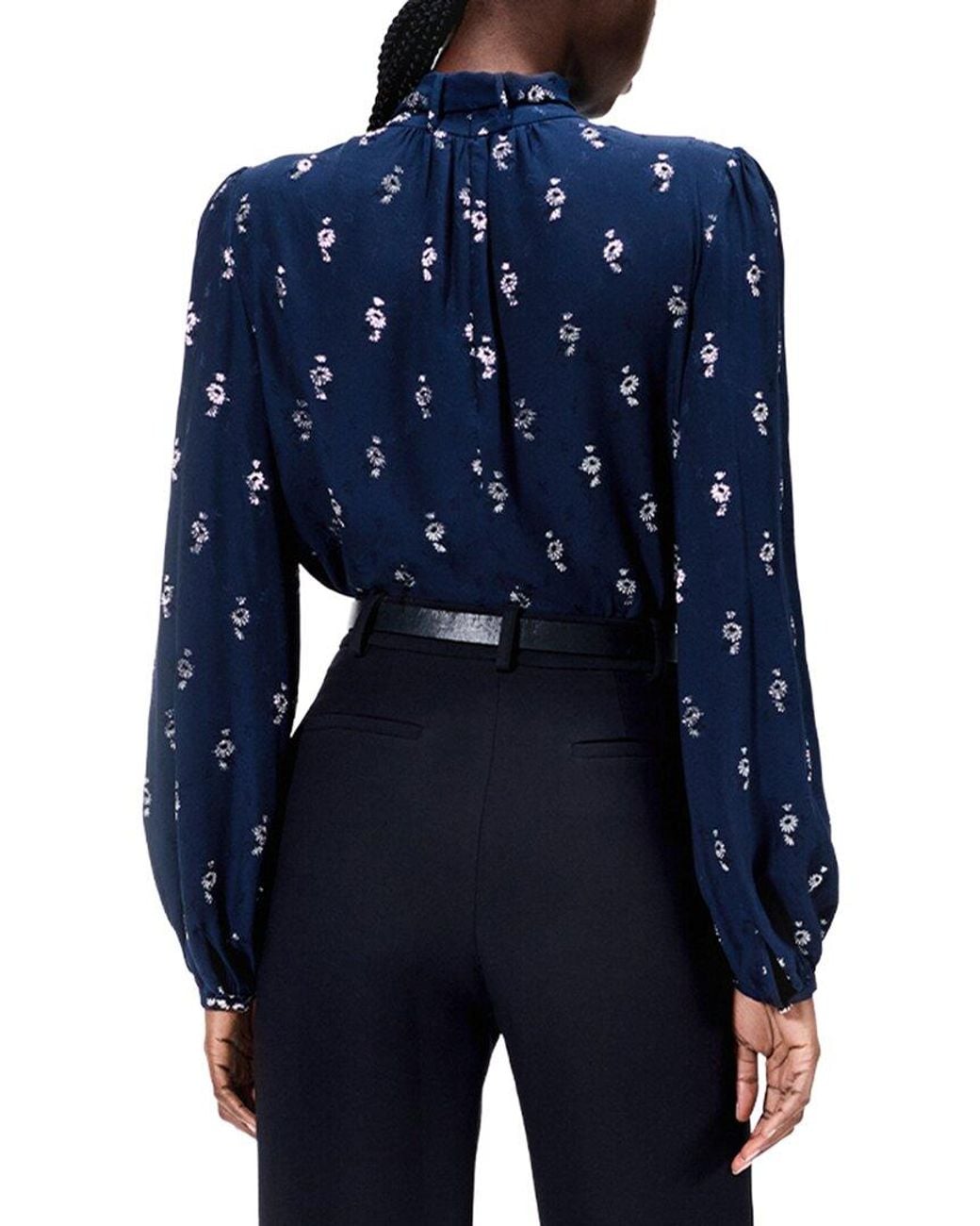 Adam Lippes Blue Joan Silk-Blend Blouse