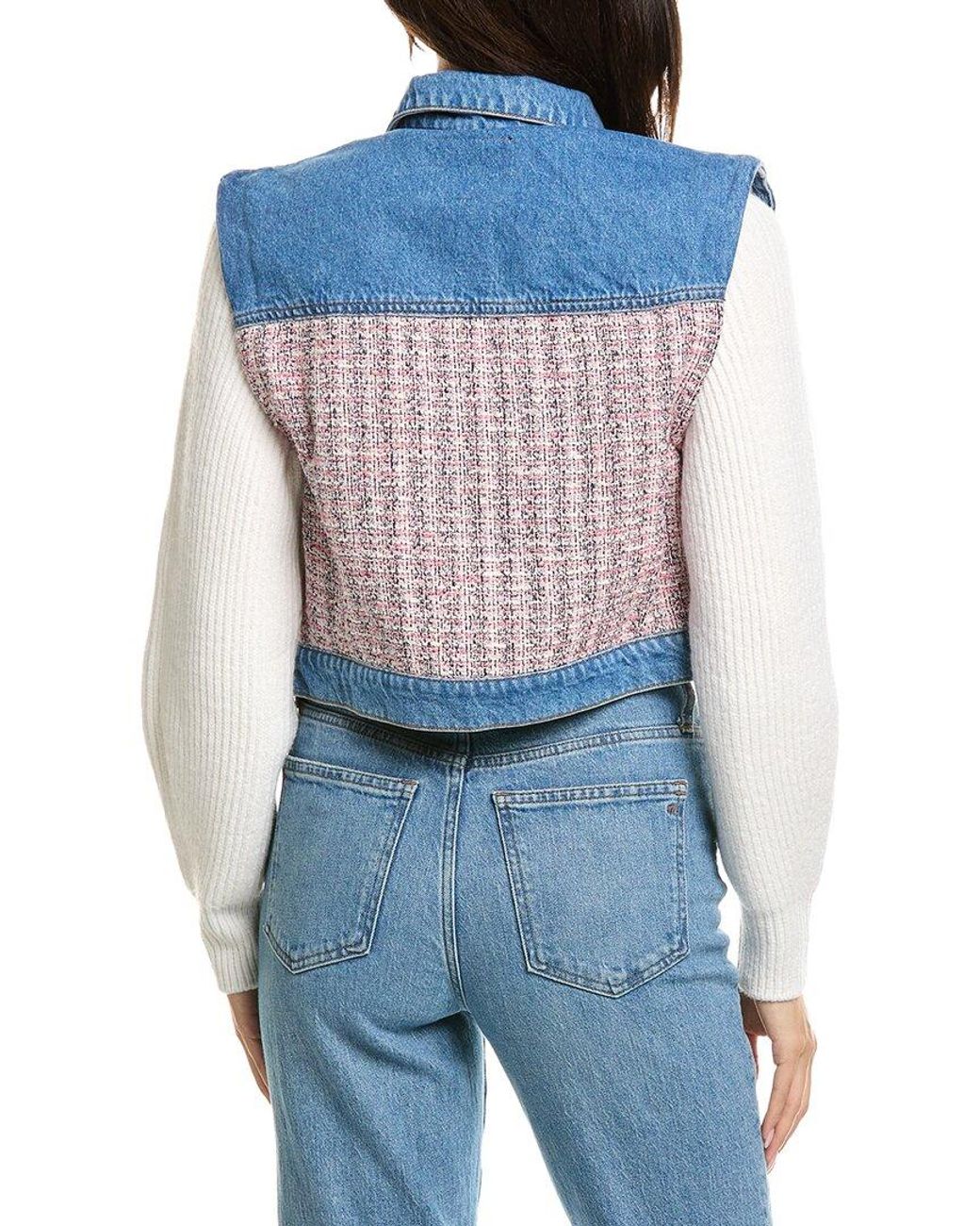 Maje Blue Wool-Blend Denim Jacket