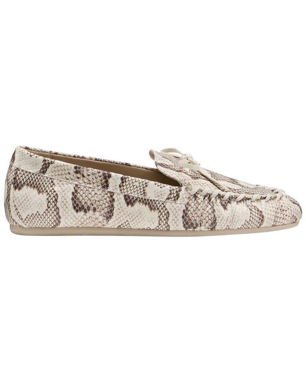 Stuart Weitzman White Britt Bow Loafer