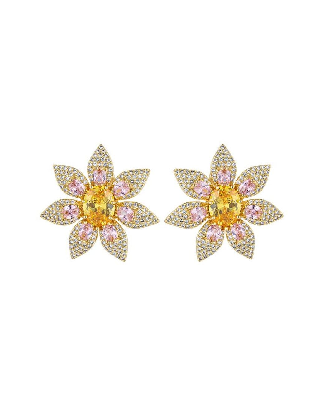 Eye Candy LA Metallic Luxe Collection 18k Plated Cz Spike Earrings