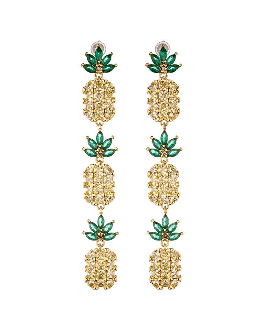 Eye Candy LA White The Luxe Collection Cz Pineapple Drop Earrings