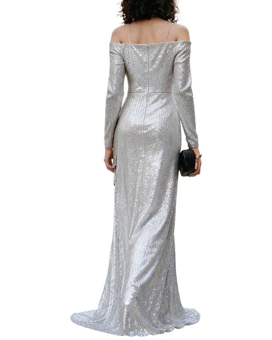 Vincent Gray Embellished Maxi Dress