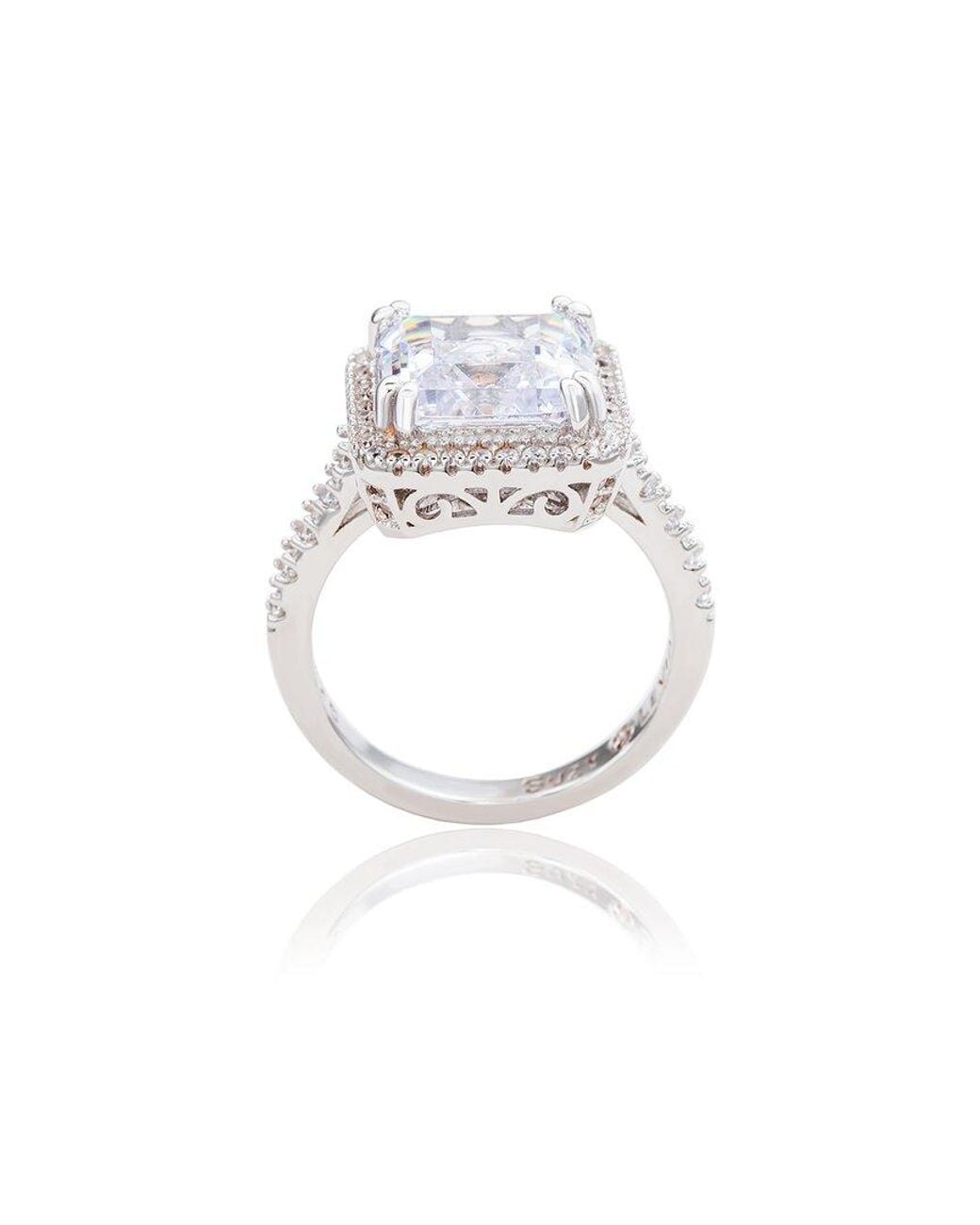 Suzy Levian White Silver Cz Ring