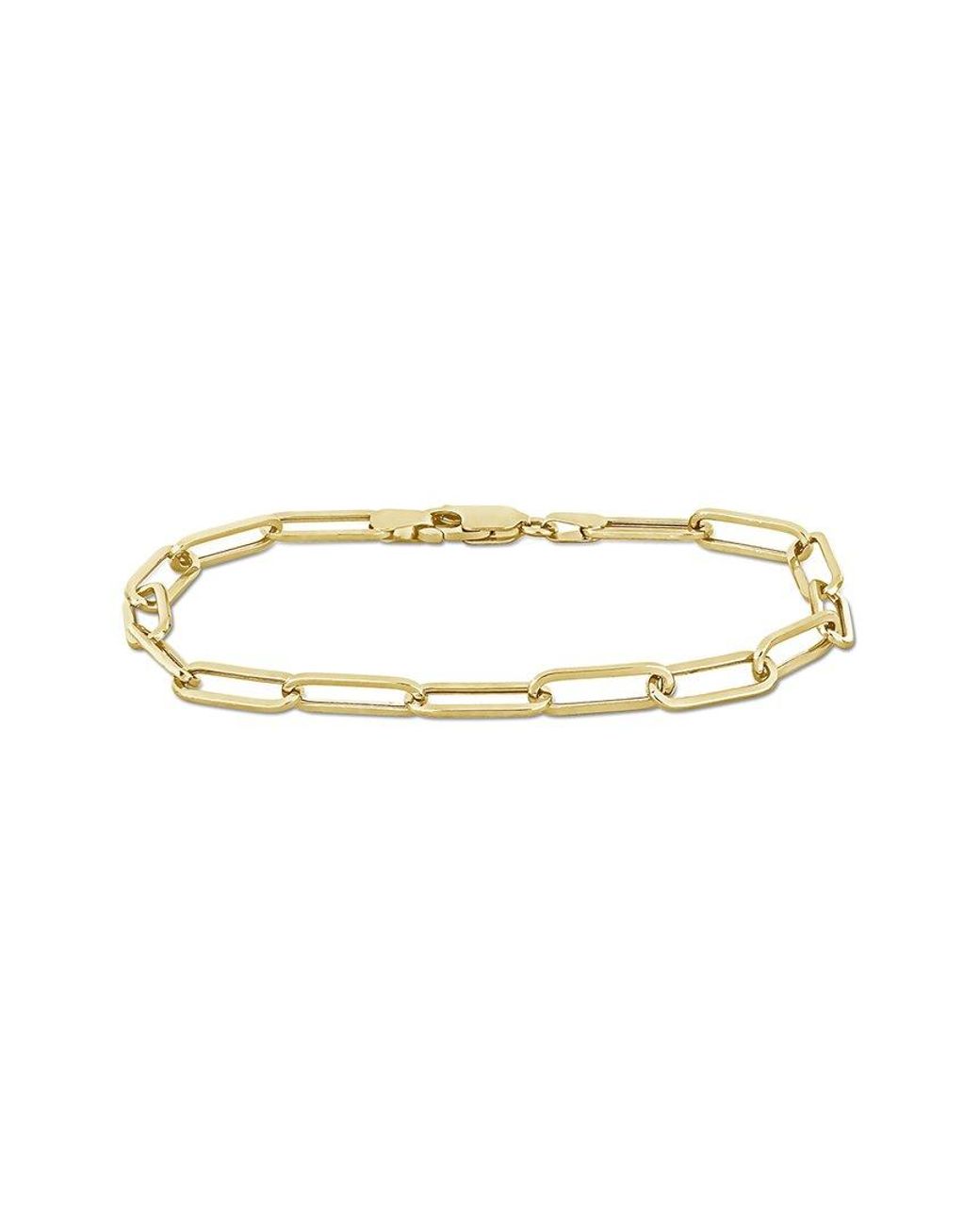 Italian Gold Metallic 14k Paperclip Chain Ankle Bracelet