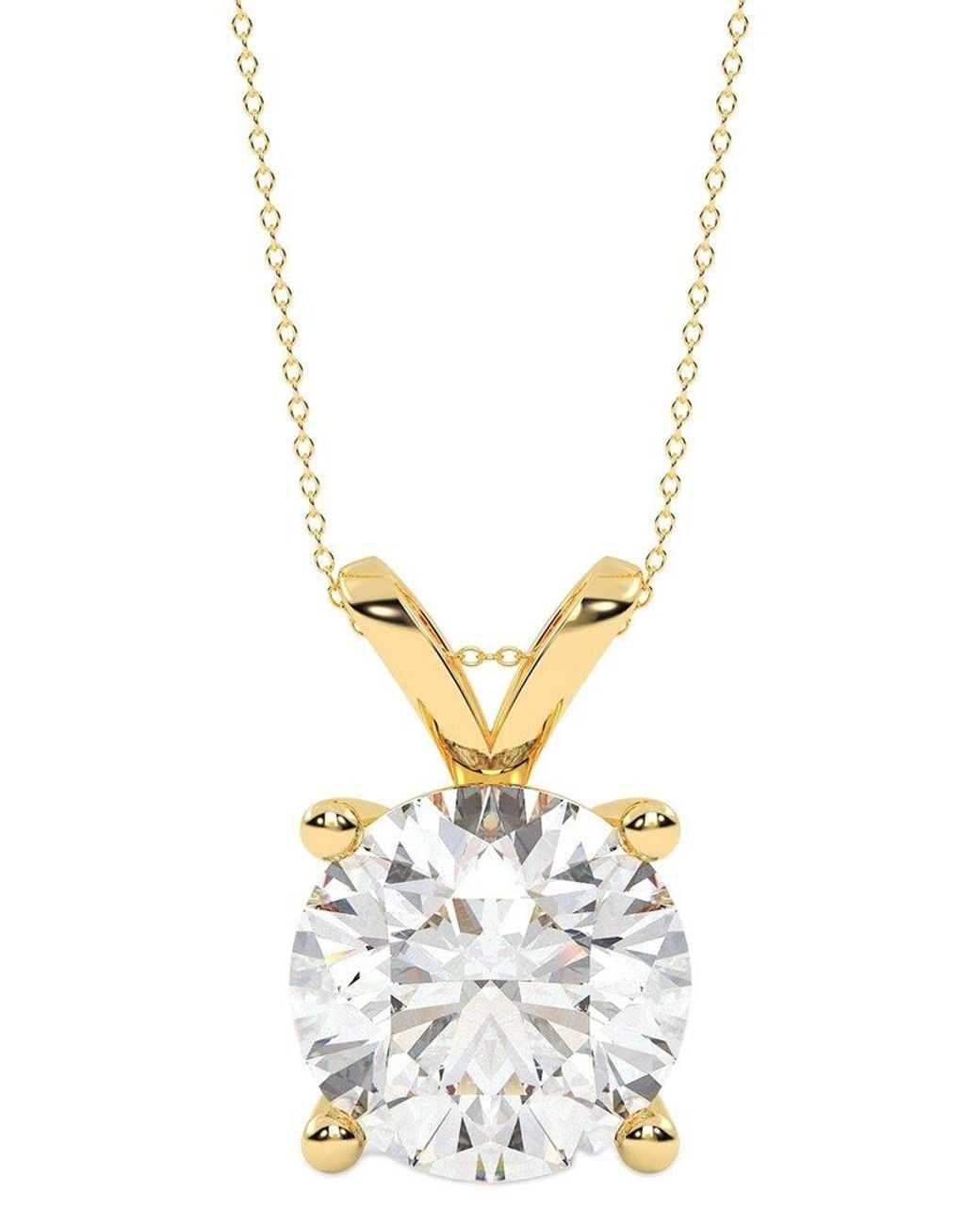 Lab Grown Diamonds Metallic 14k 4.00 Ct. Tw. Lab-grown Diamond Necklace