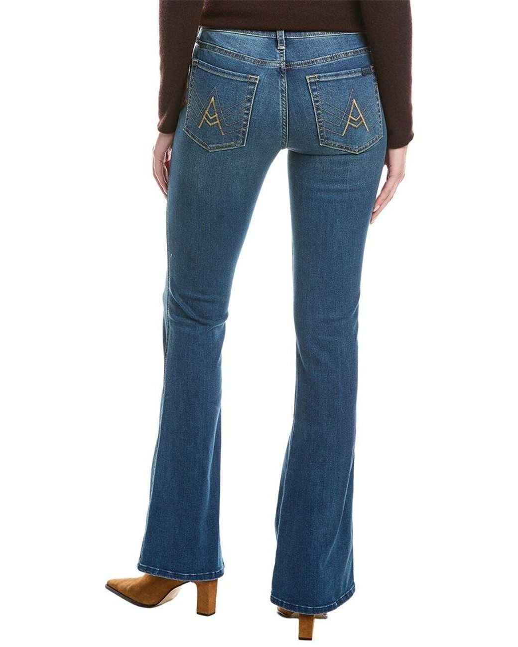 7 For All Mankind Blue A Pocket Authentic Malimo Flare Jean