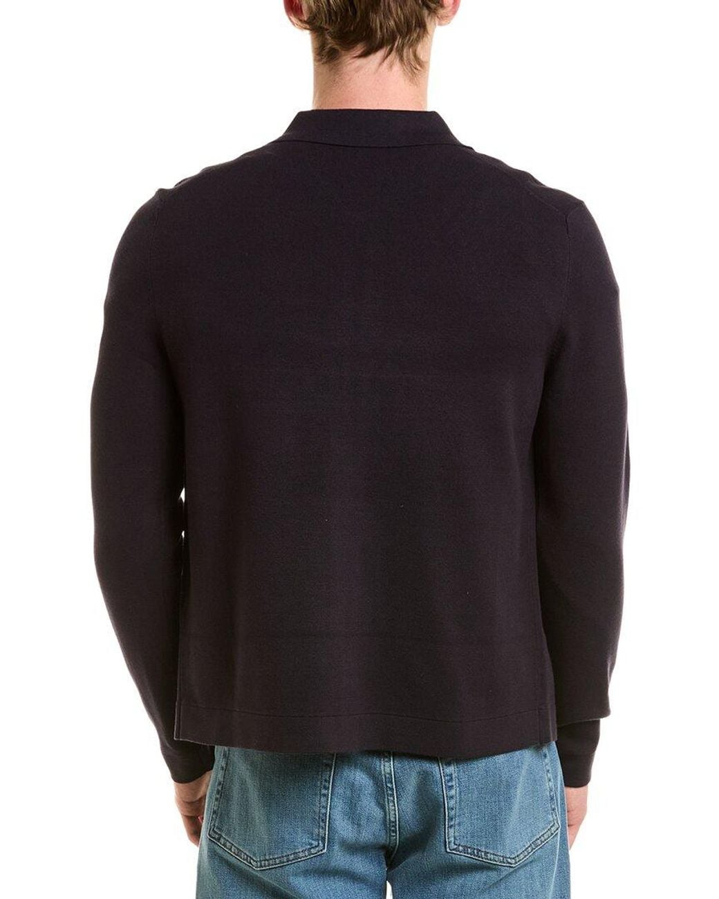 Reiss Blue Ryan Zip Through Knit Sweater for men