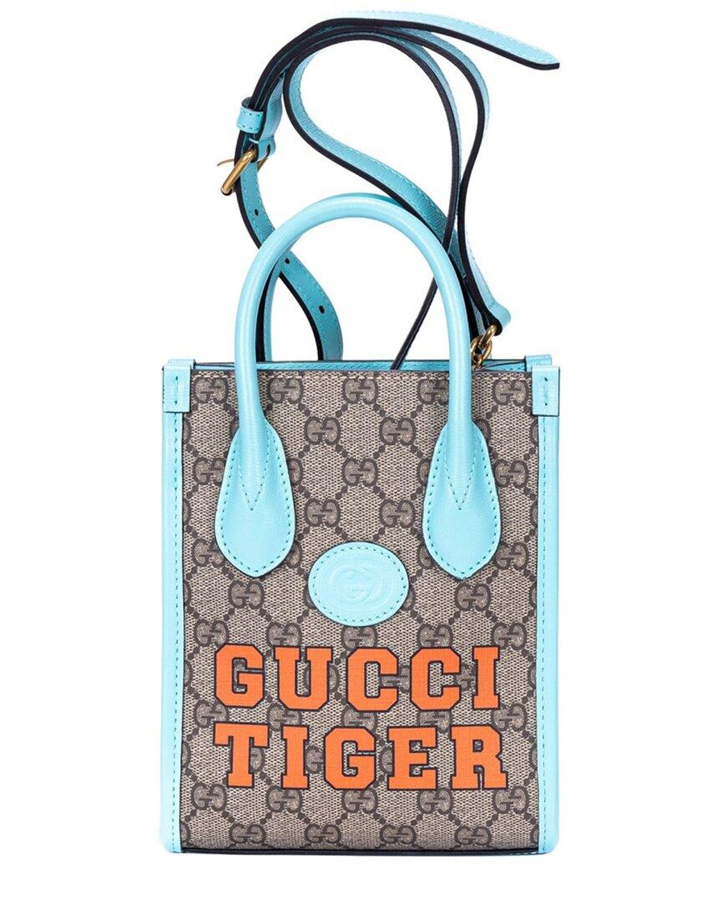 Gucci Beige & Blue Supreme Coated Canvas Tiger Tote, Never Carried (authentic Pre-loved)