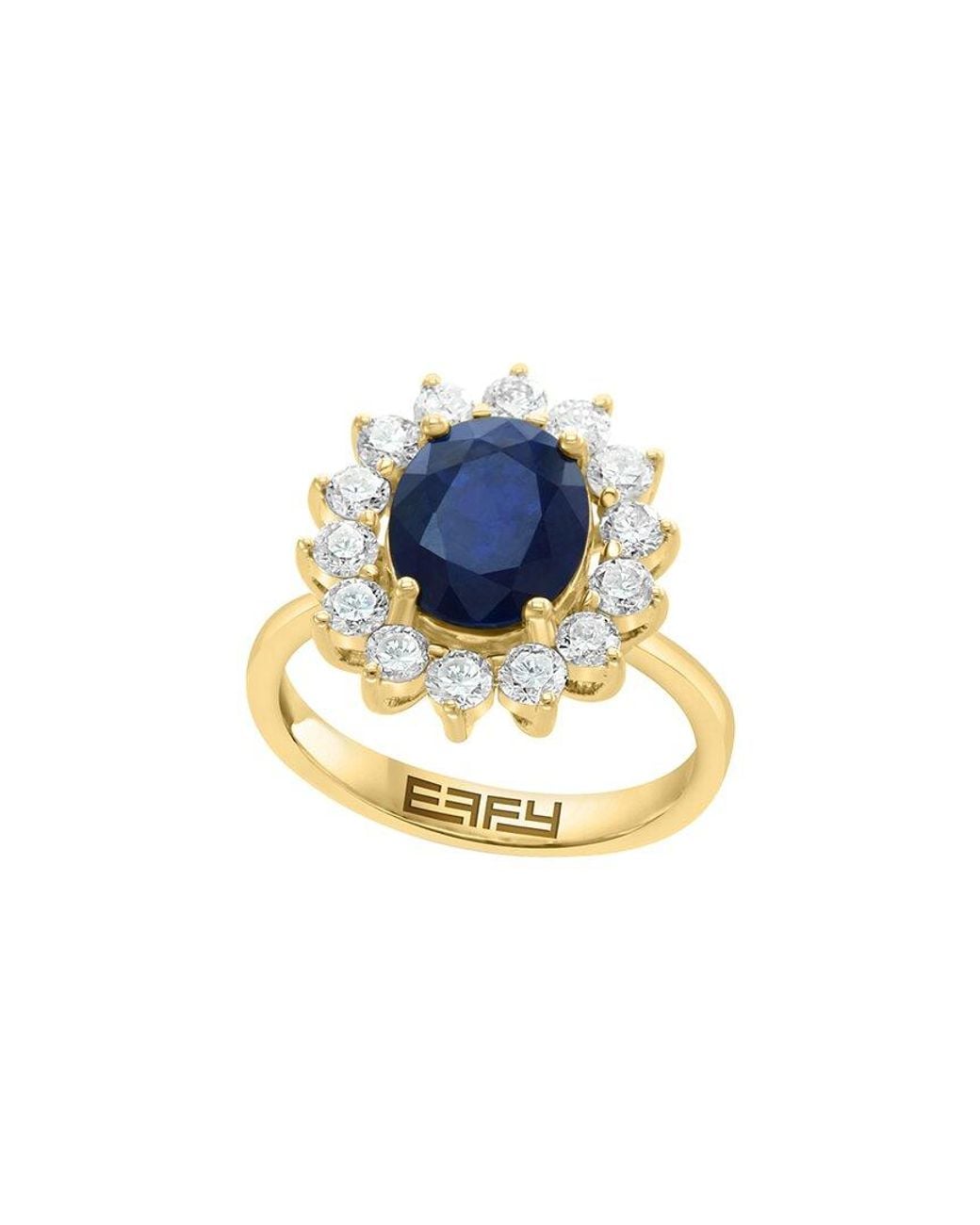 Effy Fine Jewelry Blue 14K 3.81 Ct. Tw. Diamond & Sapphire Ring