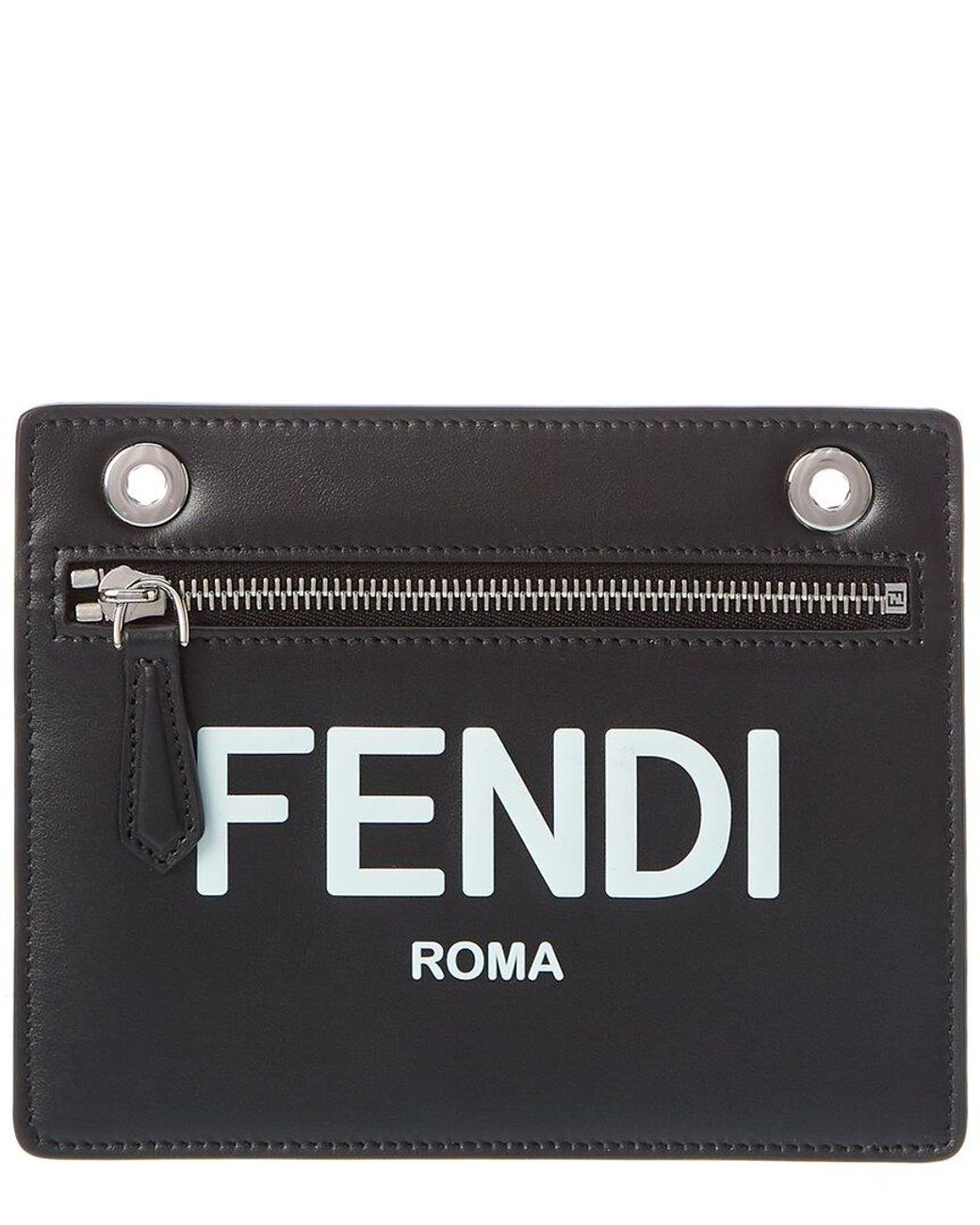 Fendi Peekaboo Pocket Leather Pouch in Black for Men | Lyst