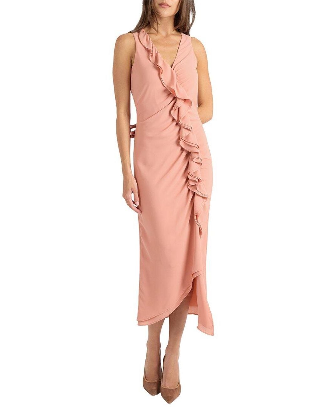 Santorelli Red Tate Midi Dress