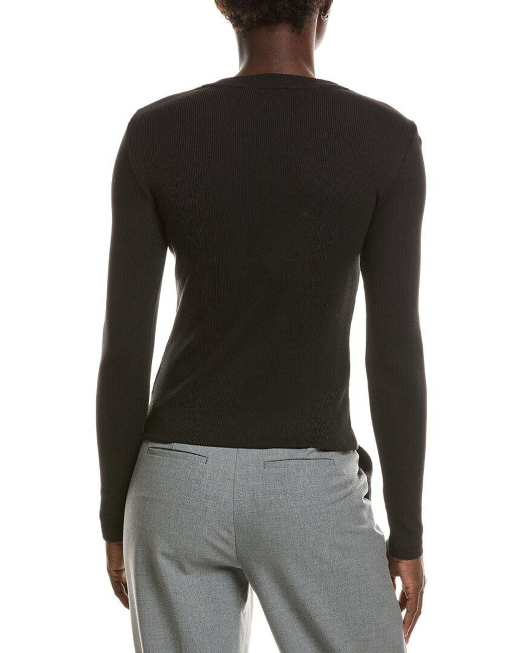 Theory Black Long Sleeve Tiny T-Shirt