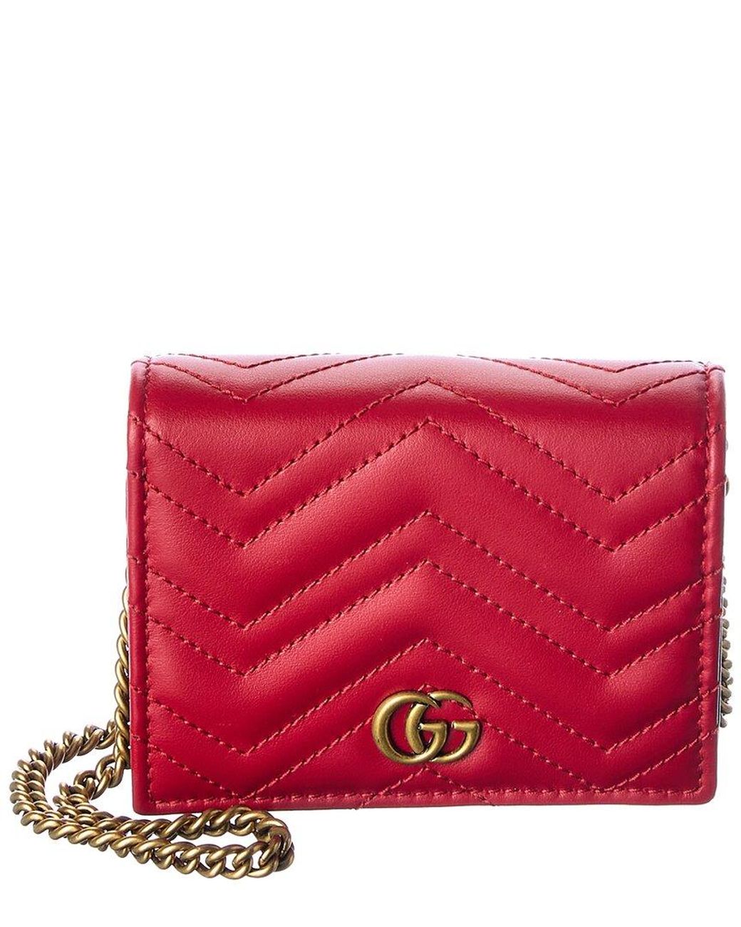 Gucci GG Marmont Leather Coin Purse in Red Lyst