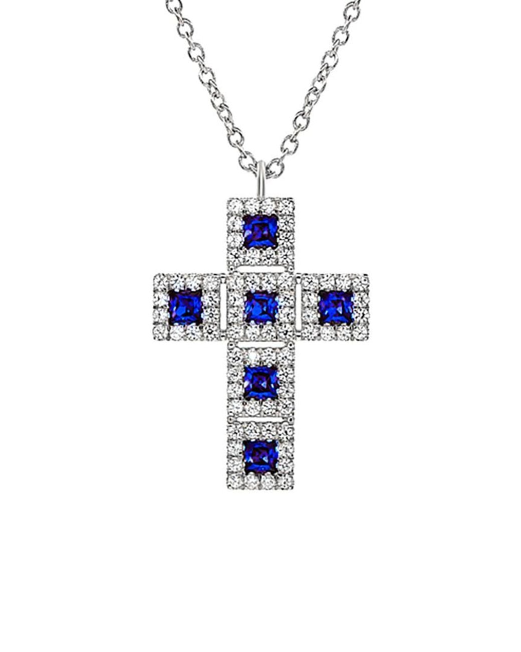 Diana M Blue Fine Jewelry 14k 0.76 Ct. Tw. Diamond & Sapphire Necklace