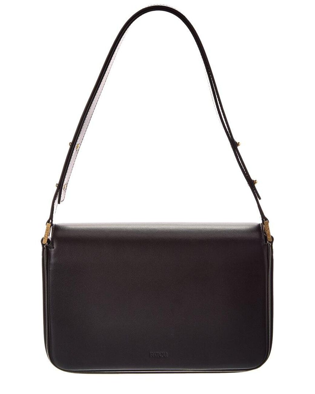 Patou Black Le Lock Leather Shoulder Bag