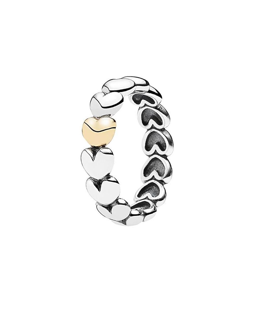 PANDORA My One True Love Silver & 18k Ring in Metallic | Lyst Canada