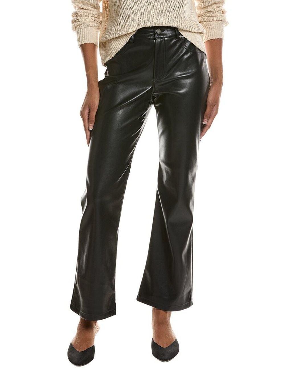 7 For All Mankind Black Faux Leather Pant
