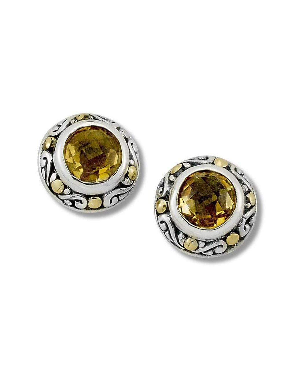Samuel B. Metallic 18K 1.50 Ct. Tw. Citrine Earrings