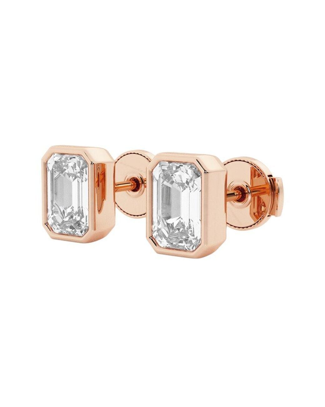 Lab Grown Diamonds Metallic 14K Rose 2.00 Ct. Tw. Lab-Grown Diamond Studs