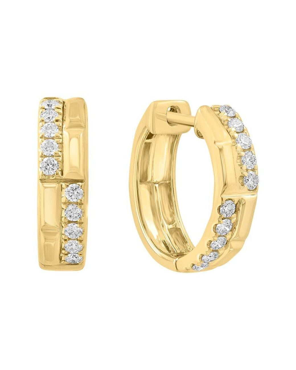 Effy Fine Jewelry Metallic 14k 0.29 Ct. Tw. Diamond Earrings