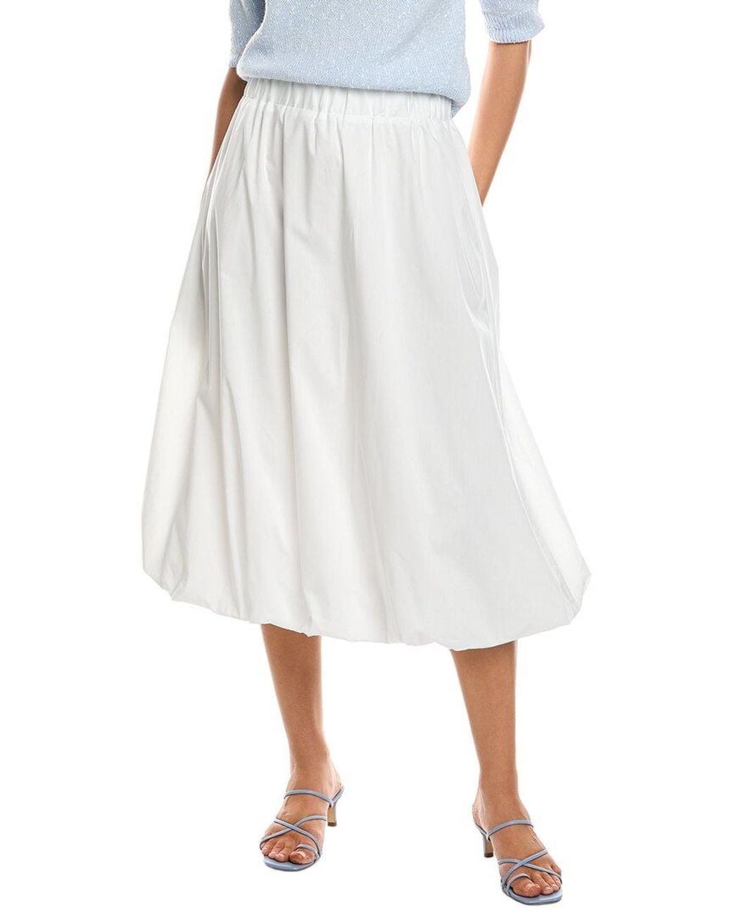Nanette Lepore White Solid Skirt