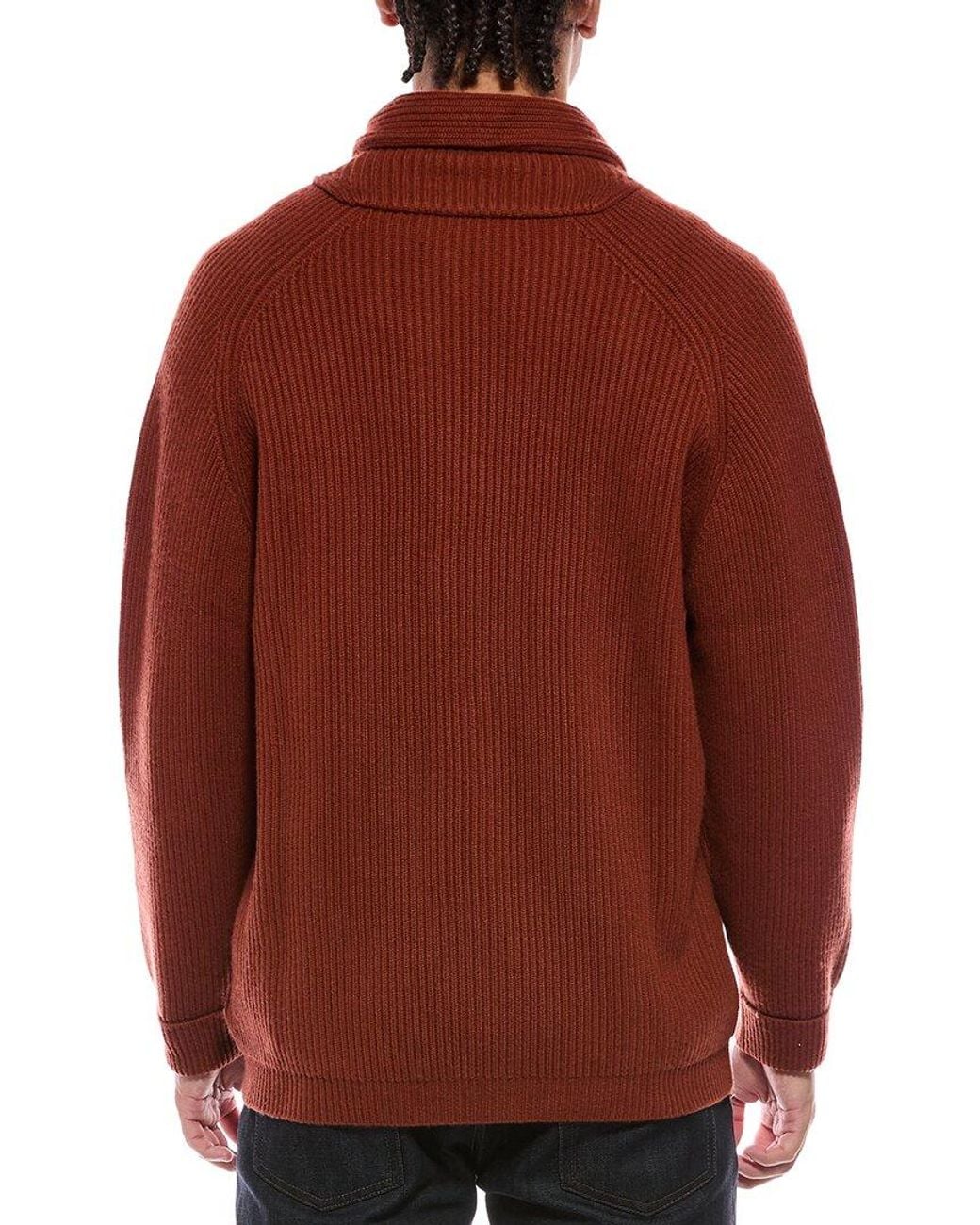 N.Peal Cashmere Red Kensington Cashmere Cardigan for men