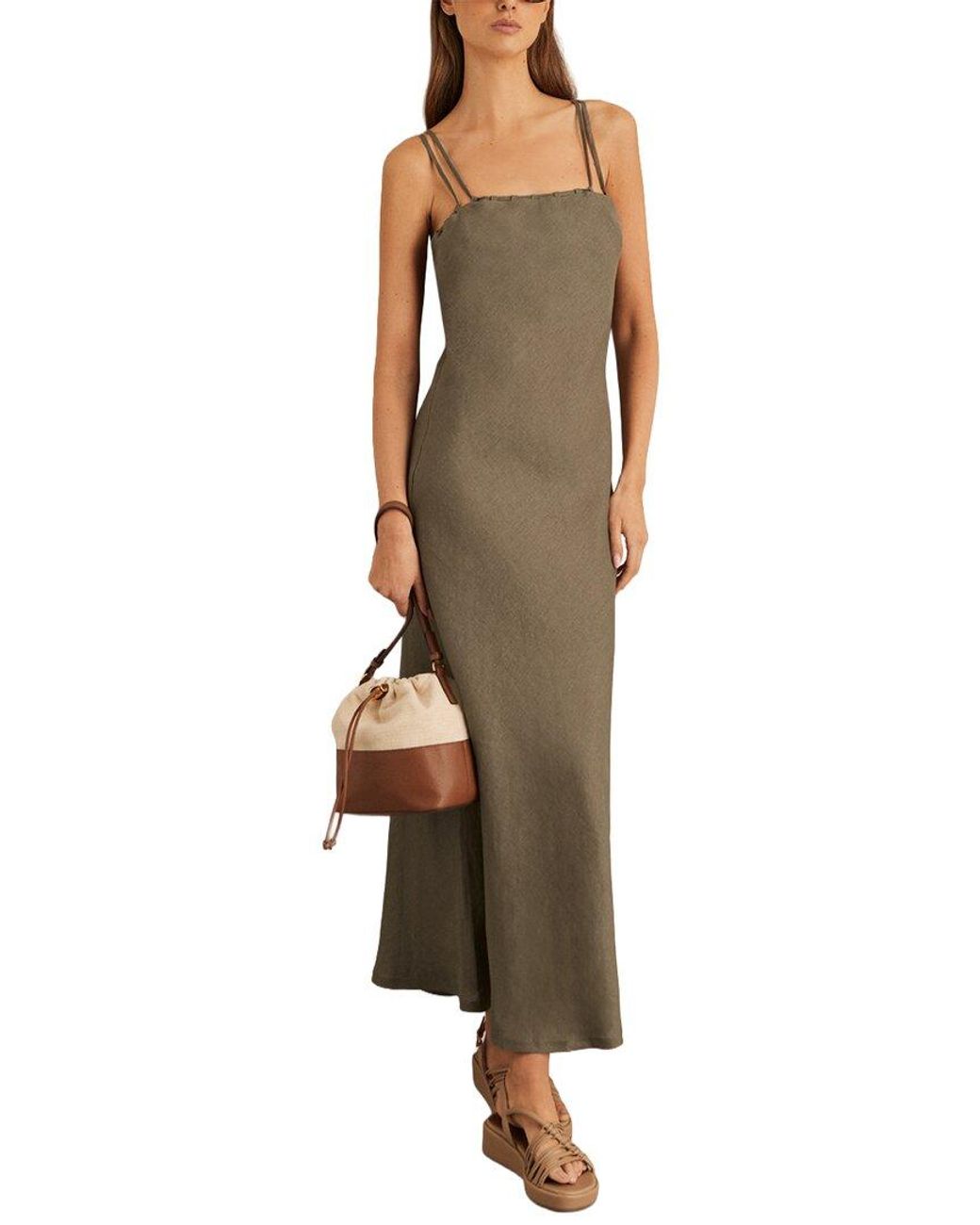 Reiss Natural Roxanne Linen Slip Dress