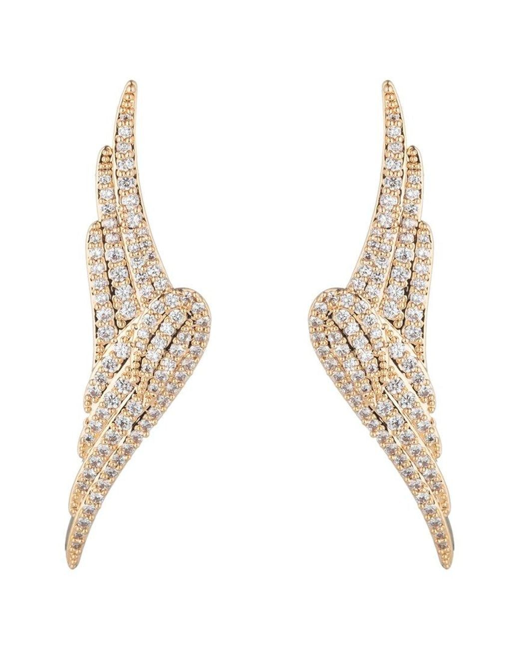 Eye Candy LA Metallic The Luxe Collection Cz Angle Wing Dangle Earrings