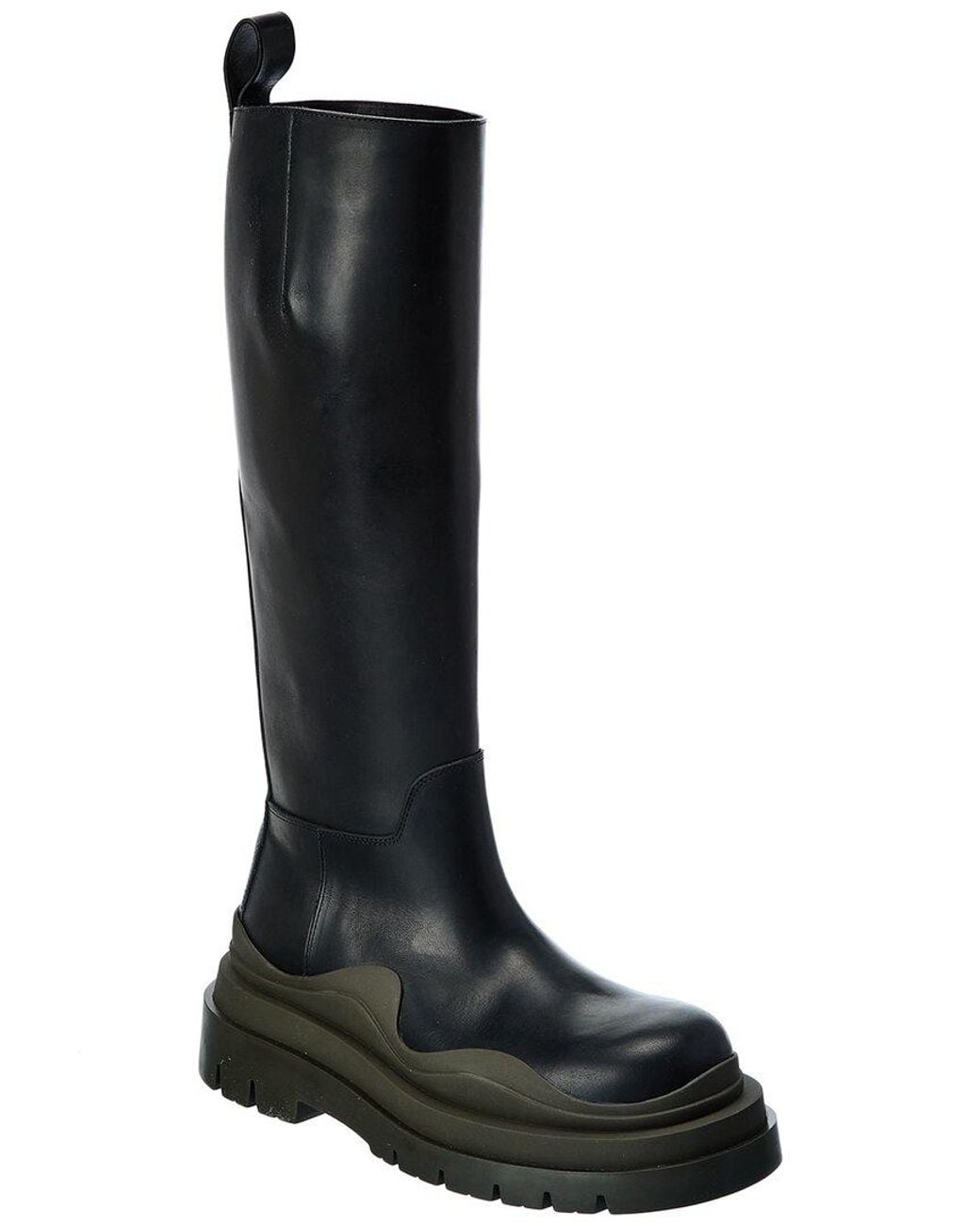 Bottega Veneta Black The Tire High Leather Boot