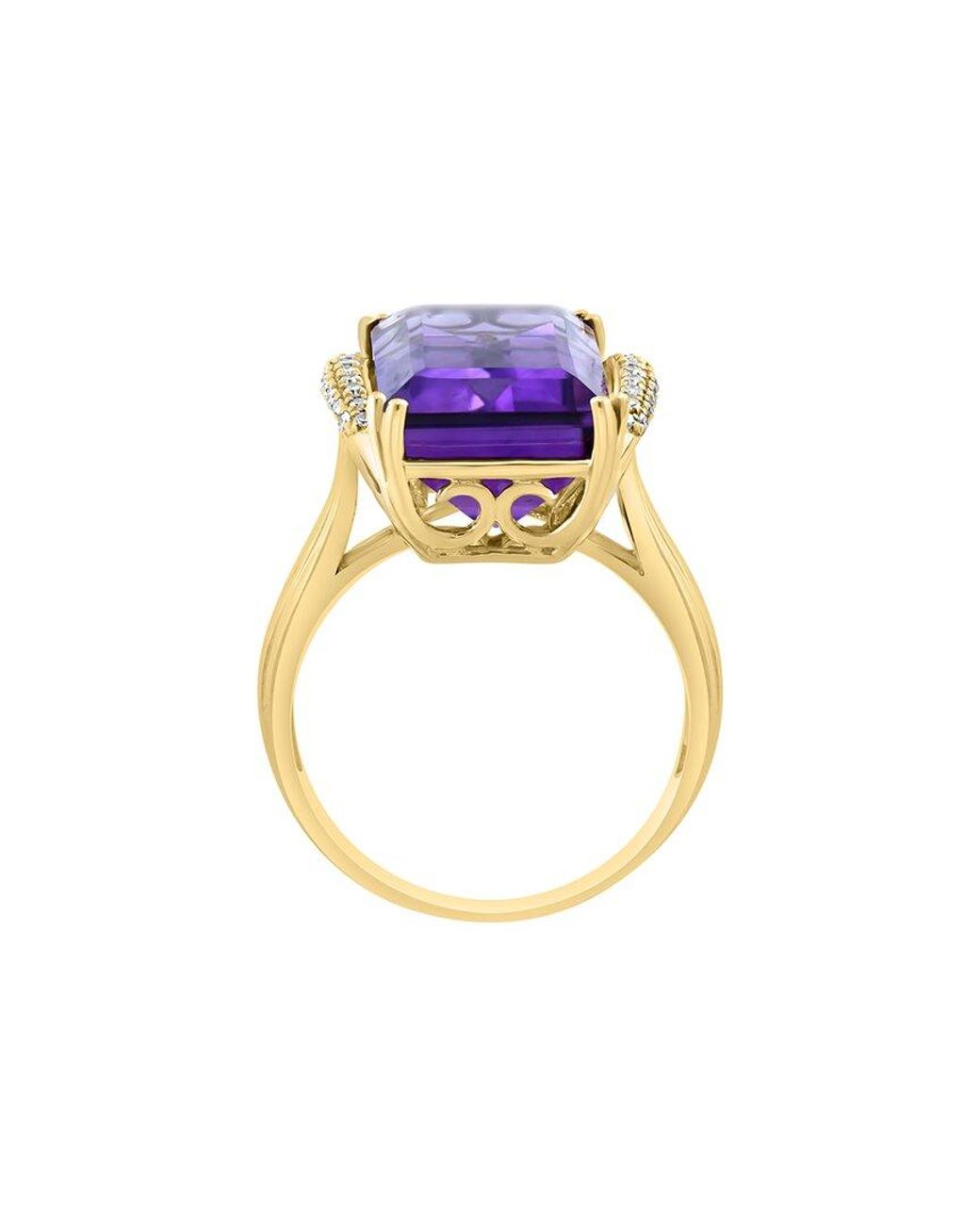 Effy Fine Jewelry Purple 14K 10.16 Ct. Tw. Diamond & Amethyst Ring