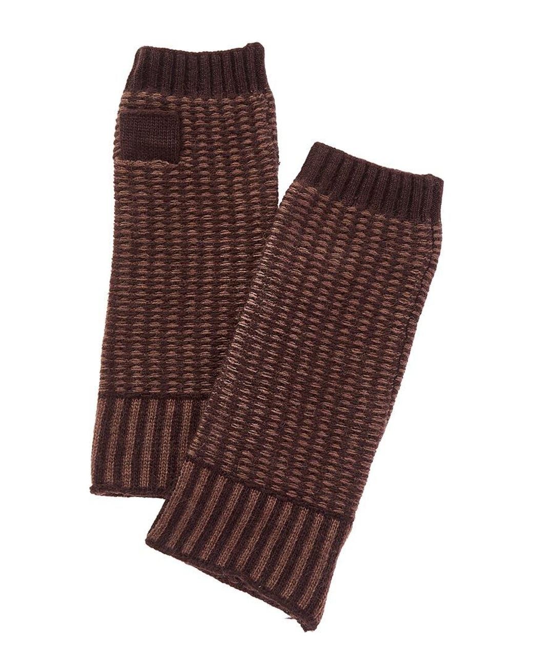 Portolano Brown Two-Tone Wool & Cashmere-Blend Armwarmers for men