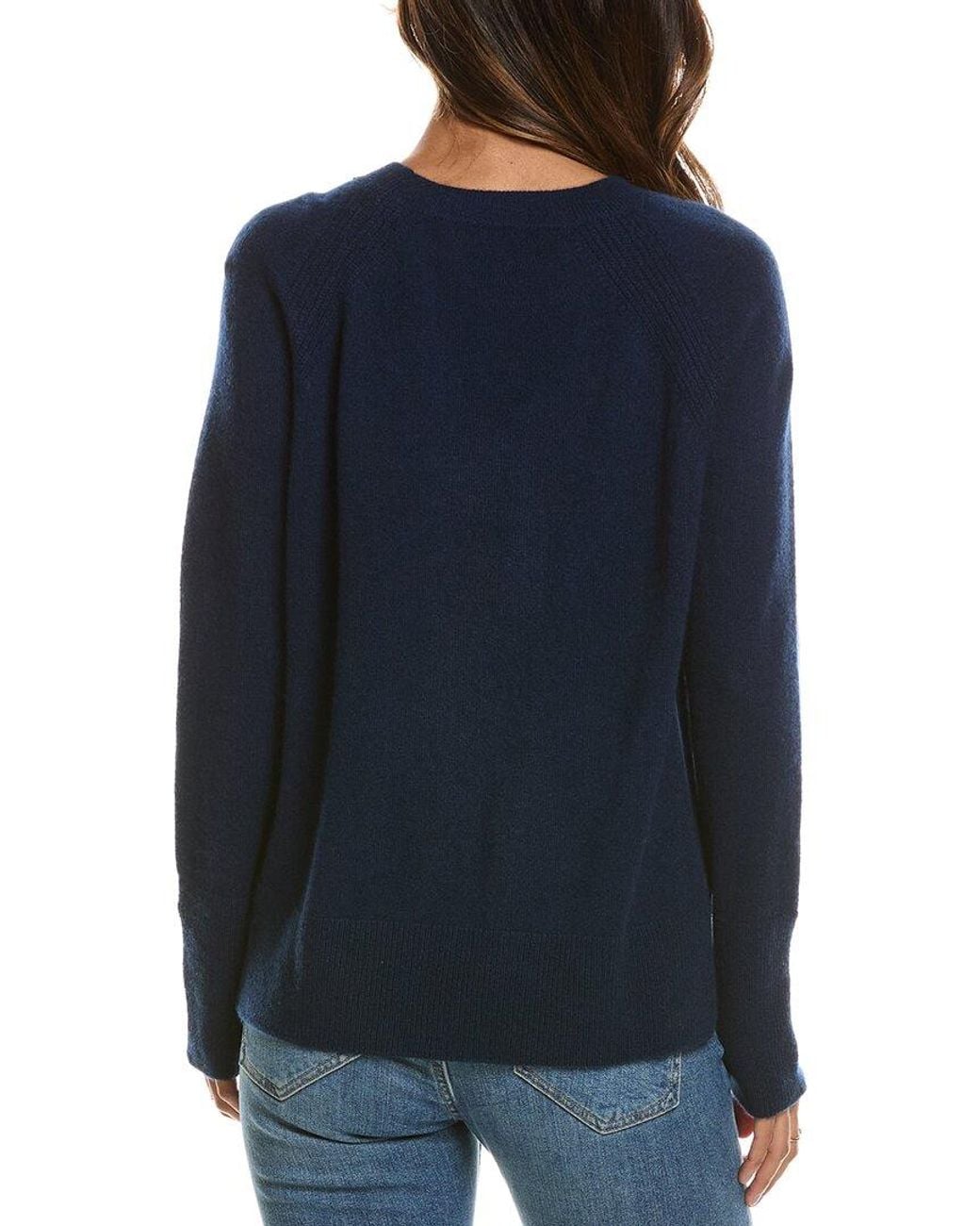 Forte Blue Easy Crewneck 100% Cashmere Sweater