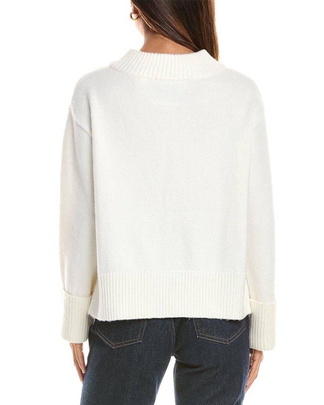 525 America White Solid Sweater