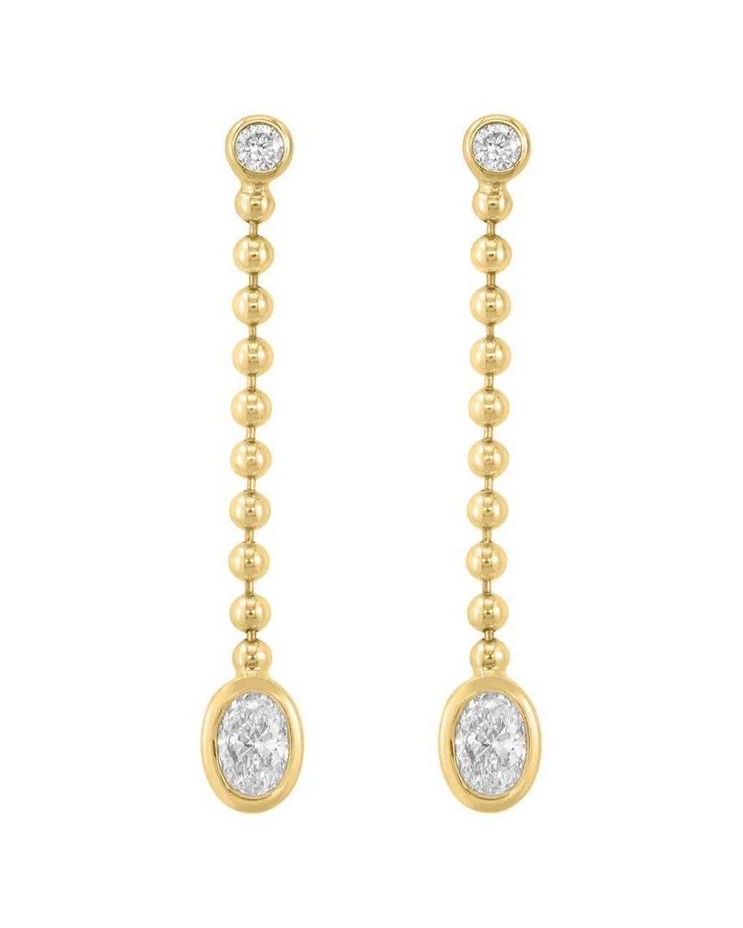 Effy Fine Jewelry Metallic 14K 0.59 Ct. Tw. Lab-Grown Diamond Earrings