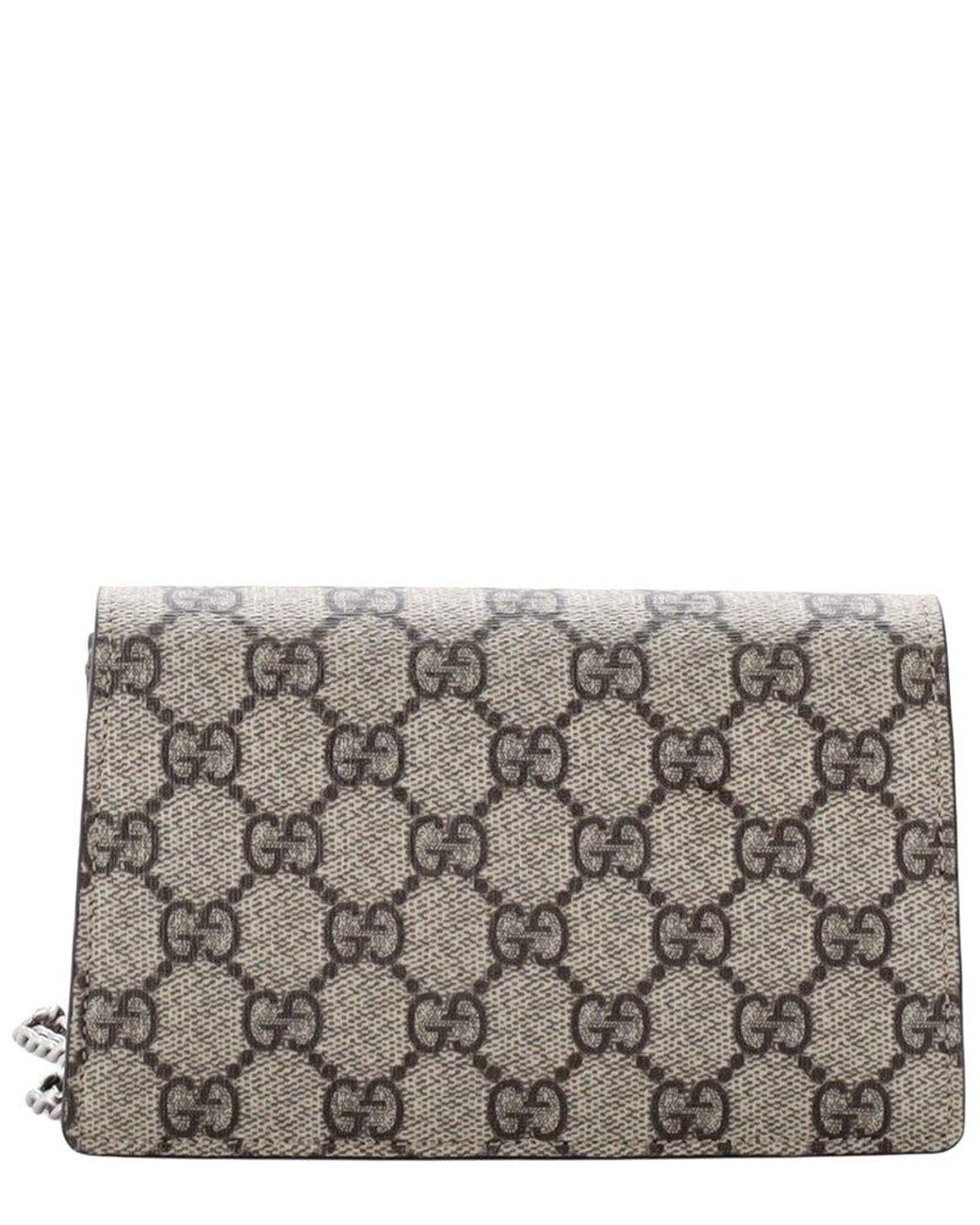 Gucci Gray Gg Coated Canvas Dionysus Bag Super Mini (Authentic Pre-Loved)