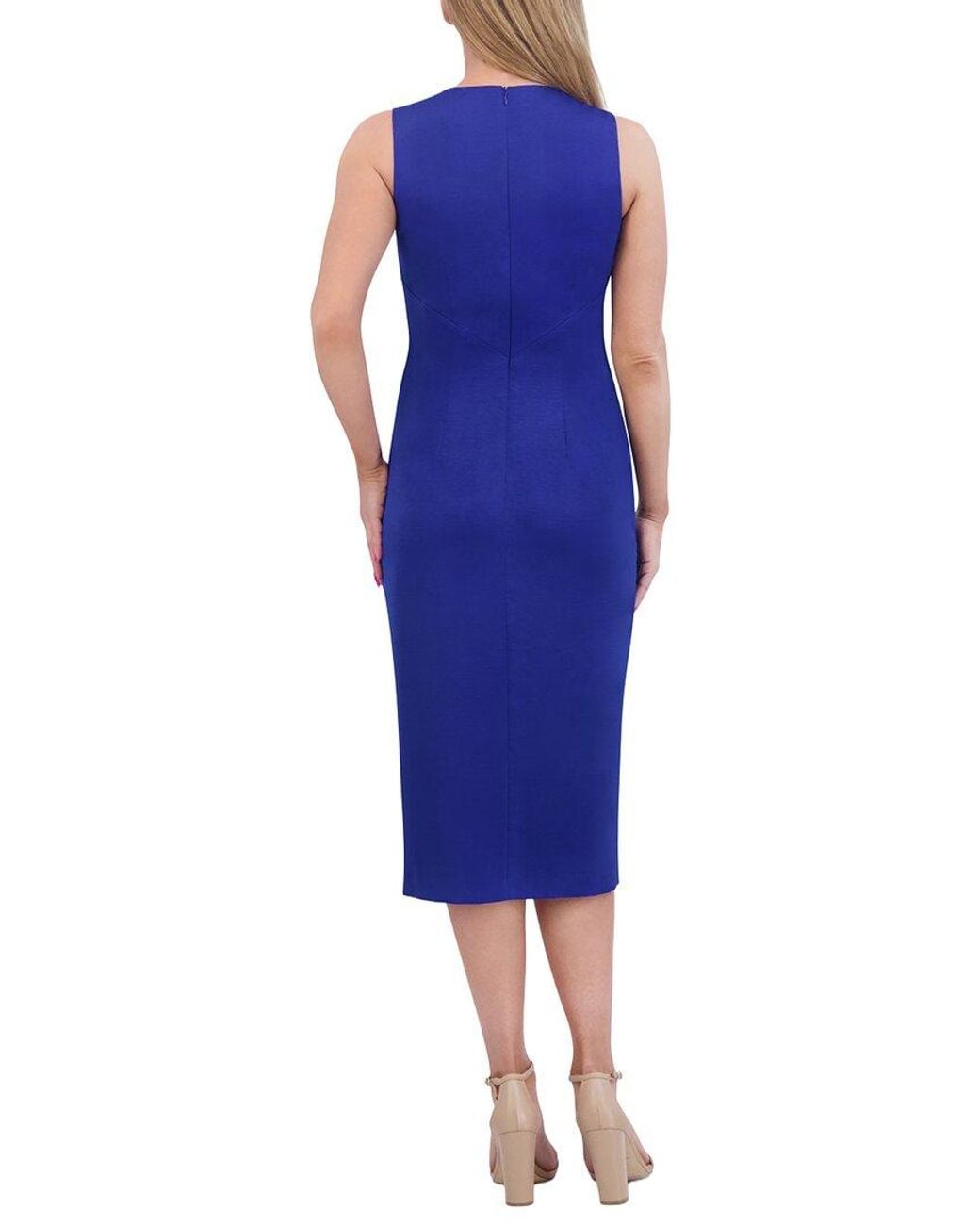 Vince Camuto Blue Sleeveless Midi Dress