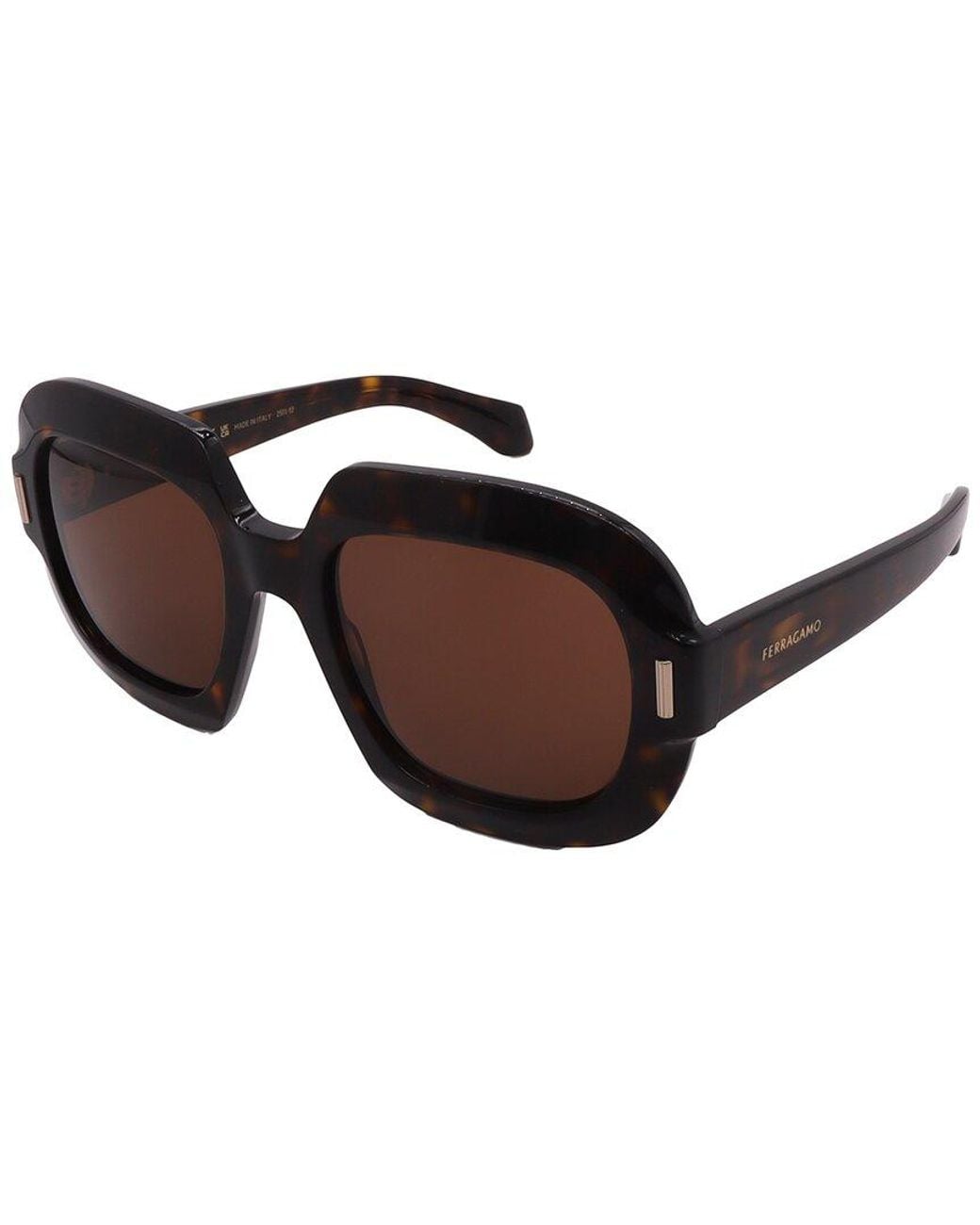 Ferragamo Brown 54Mm Sunglasses