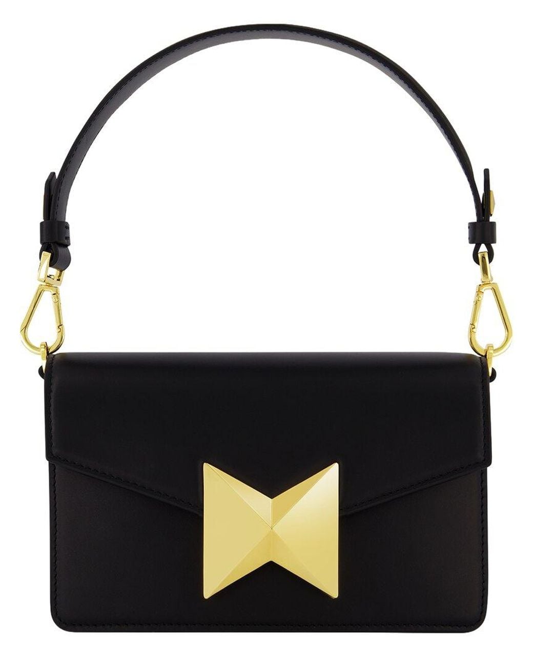 Mac Duggal Black Mini Leather Shoulder Bag