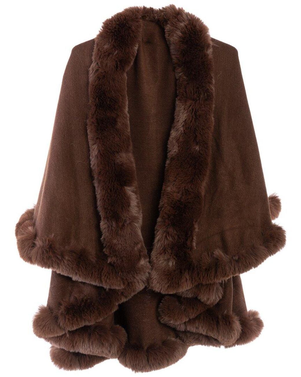 Saachi Brown Layered Cape Kimono
