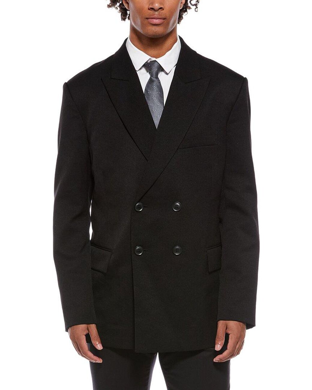 RTA Black Double Breasted Suit Jacket for men
