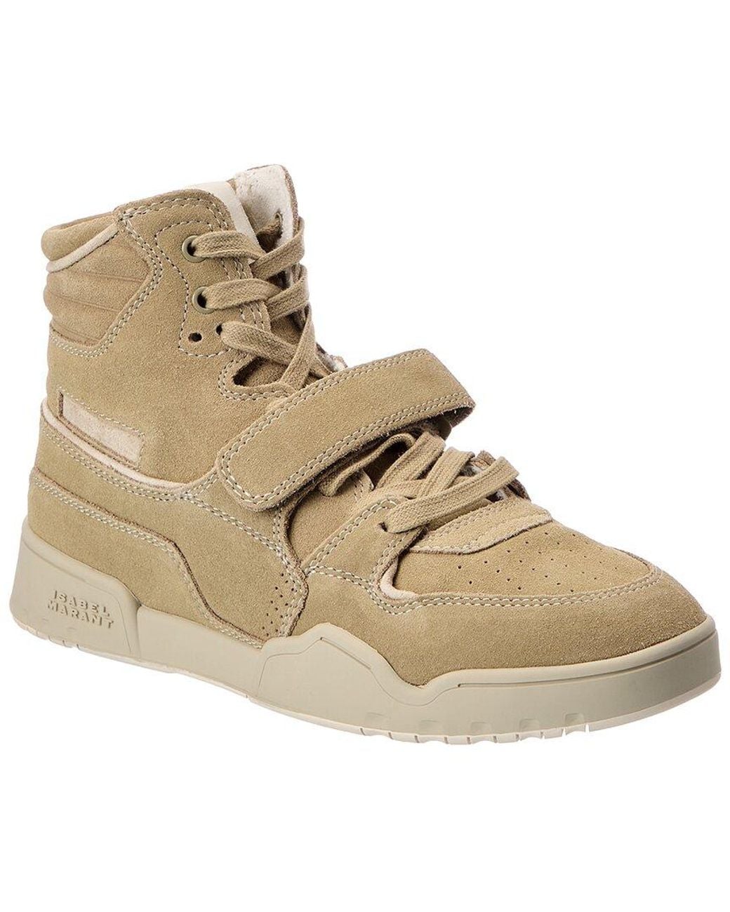 Isabel Marant Natural Alsee Suede High-Top Sneaker
