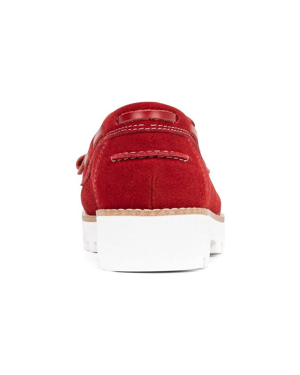 Donald J Pliner Red Harlie02 Suede Lug Bottom Boat Shoe